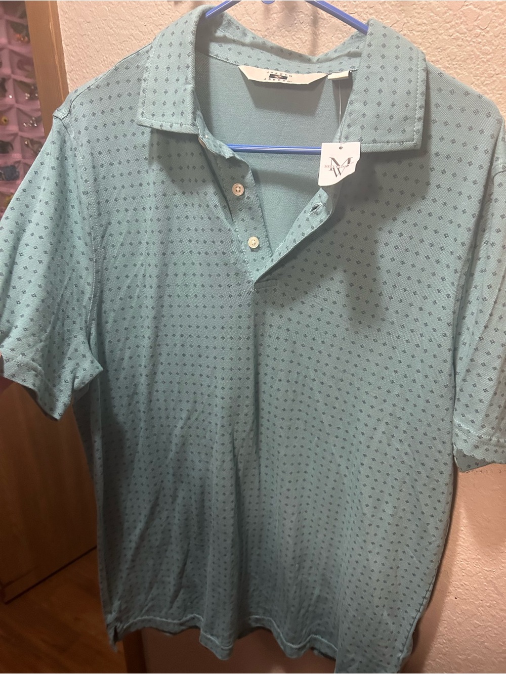 Joseph Abboud Light Teal Micro-Dot Polo